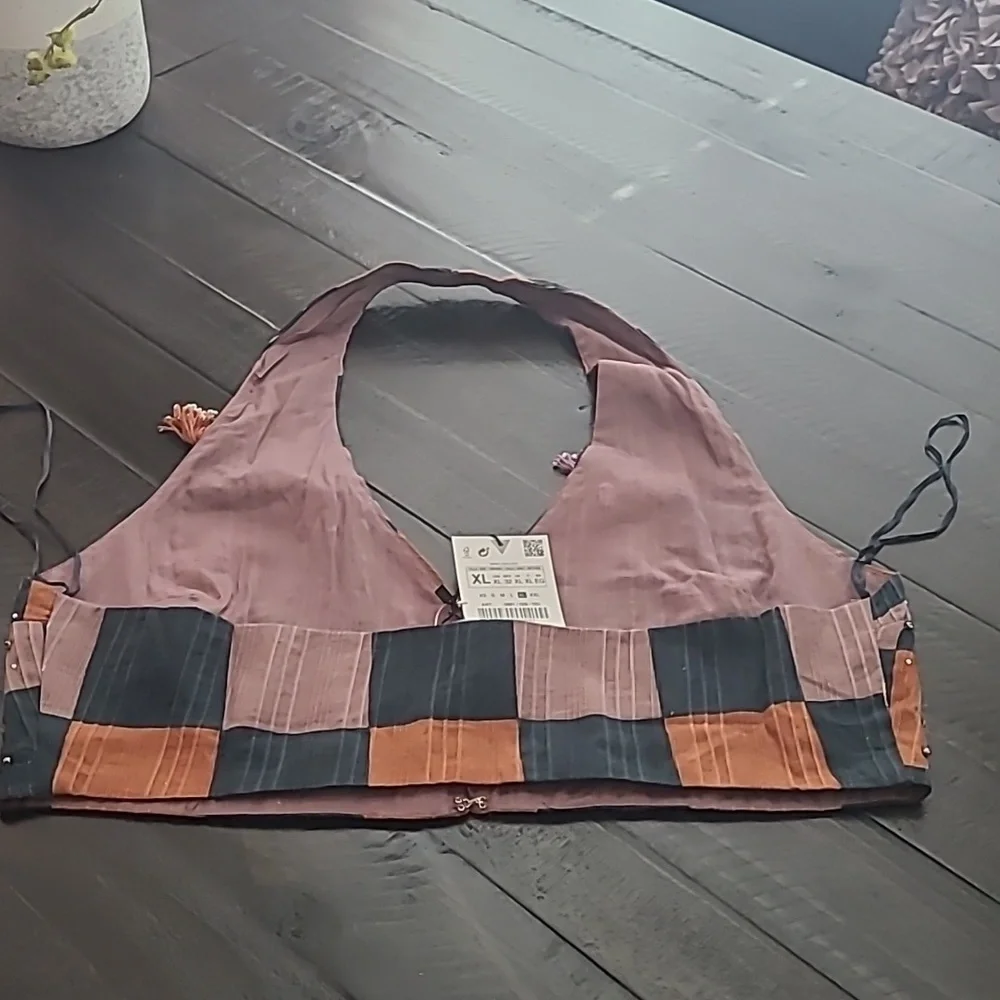 ZARA VEST/HALTER Vintage boho vibes  SIZE XL - Picture 5 of 12